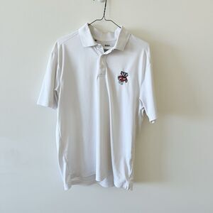 Under Armour Wisconsin Badgers Bucky Heat Gear Polo Golf Shirt Men's M